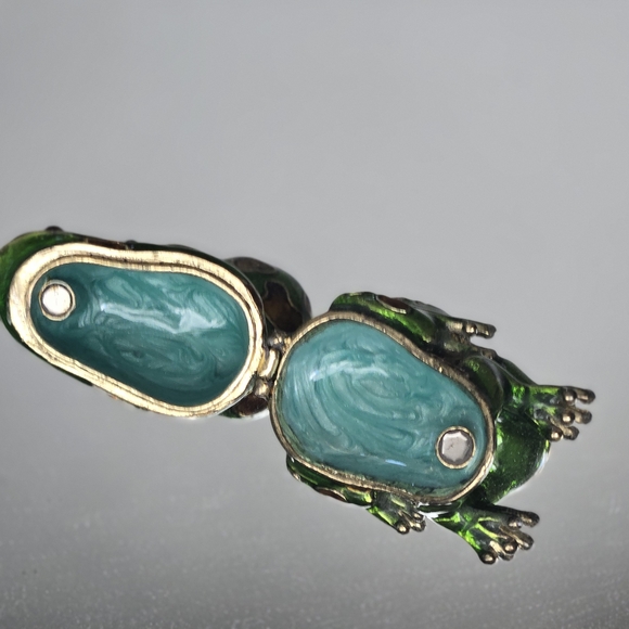 Vintage Monet Prince Charming Frog Trinket Box For Jewelry - Picture 4 of 9